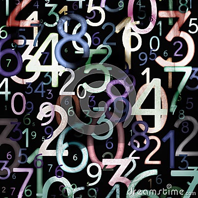 Abstract colorful numbers Stock Photo