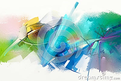 Abstract colorful oil painting on canvas texture Stock Photo