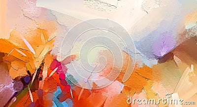 Abstract colorful oil painting on canvas texture. Hand drawn brush stroke, oil color paintings background Stock Photo