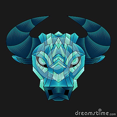 Abstract Colorful Ornament Doodle Bull Illustration Cartoon Concept Vector. Suitable For Logo, Wallpaper, Banner, Background, Card Vector Illustration