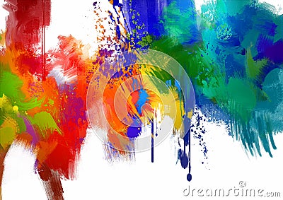 Abstract colorful paint stroke Stock Photo