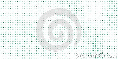 Abstract Colorful Partially Faded Spotted 3D Slighty Wavy Pattern, Squares with Random Sizes and Changing Shades of Green Colors Vector Illustration