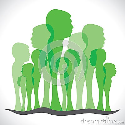 Abstract colorful people forest Vector Illustration