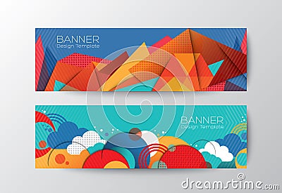 Abstract colorful polygon banner design template Vector Illustration