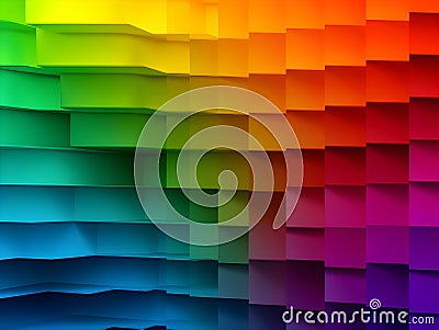 Abstract Colorful Rainbow Gradient Background with Squares. Generative Ai. Stock Photo