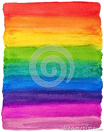 Abstract Colorful Rainbow Gradient Hand Drawn Background Watercolor Strips Stock Photo