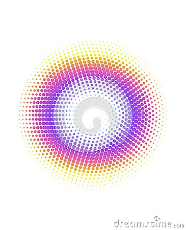 Abstract colorful rainbow halftone circle dots pattern background. Stock Photo