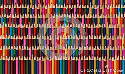 Abstract colorful rainbow sharpen pencils background pattern. Rainbow pattern backdrop. High resolution many colors various vertic Stock Photo