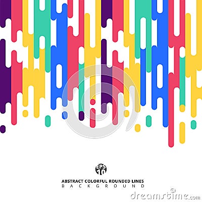 Abstract colorful Rounded Lines Halftone Transition. Vector Illustration