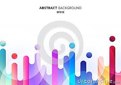 Abstract colorful rounded lines transition elements on white background with circles bokeh Vector Illustration