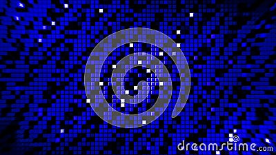 Abstract colorful running pixels background, seamless loop. Design. Zigzag pattern of shimmering and moving small rows Stock Photo
