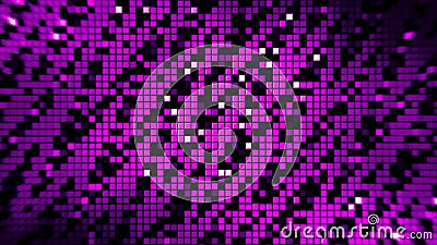 Abstract colorful running pixels background, seamless loop. Design. Zigzag pattern of shimmering and moving small rows Stock Photo