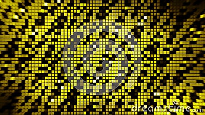 Abstract colorful running pixels background, seamless loop. Design. Zigzag pattern of shimmering and moving small rows Stock Photo