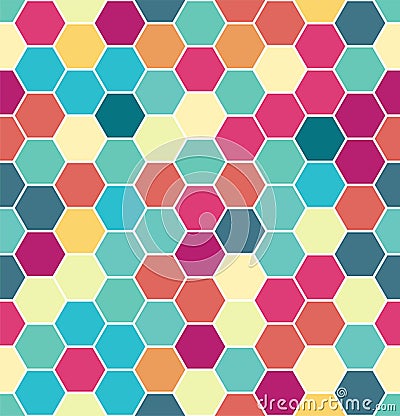 Abstract colorful seamless hexagon pattern. Repeating luxury background Vector Illustration