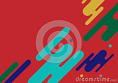 Abstract colorful shapes composition or dynamic geometric elements pattern design background. Neon lines and circles wallpaper in Vector Illustration