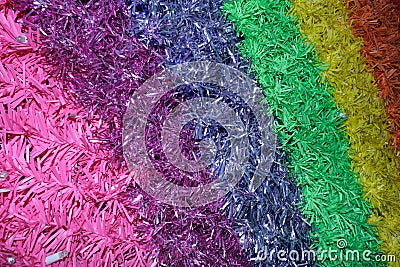 Abstract colorful sharp carpet-like pattern, brigh rainbows colors, small tubes Stock Photo