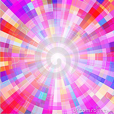 Abstract colorful shining circle tunnel vector background Vector Illustration