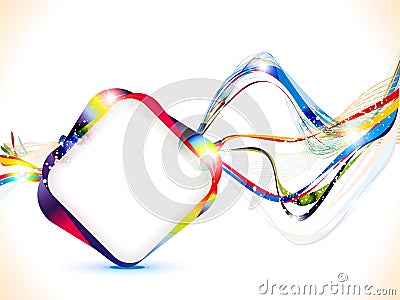 Abstract colorful shiny wave background Cartoon Illustration