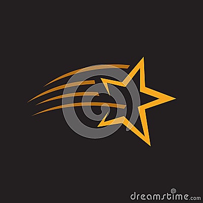 abstract colorful shooting star logo vector icon. decorative and creative five pentagonal stars concept illustration Vector Illustration