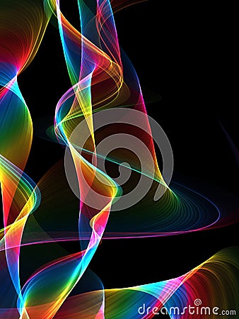 Abstract colorful smoke on black background. Stock Photo