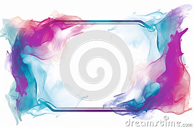 abstract colorful smoke frame on white background Stock Photo