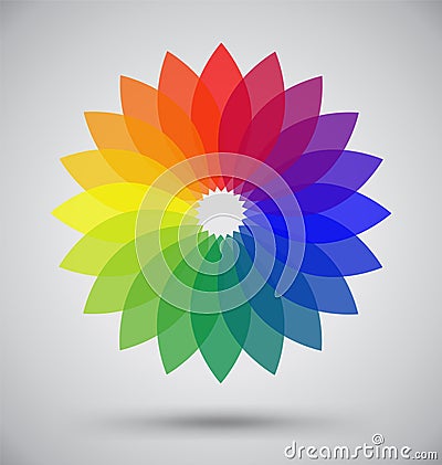 Abstract Colorful Spectrum Flower Petal Vector Illustration