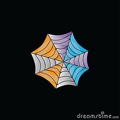 Abstract colorful spiderweb logo logotype template Vector Illustration