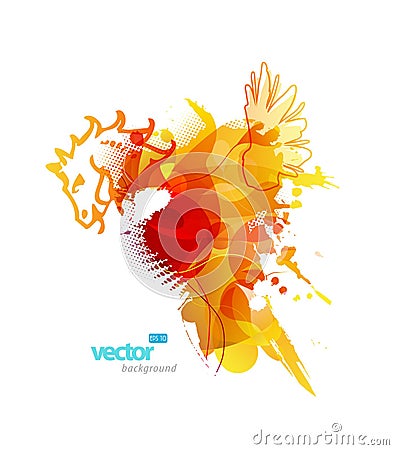 Abstract colorful splash illustration. Vector Illustration