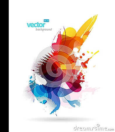 Abstract colorful splash illustration. Vector Illustration