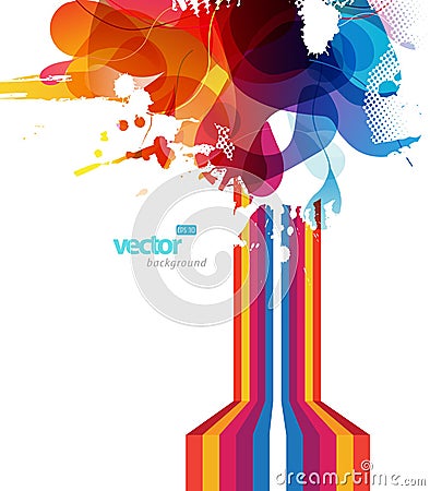 Abstract colorful splash illustration. Vector Illustration