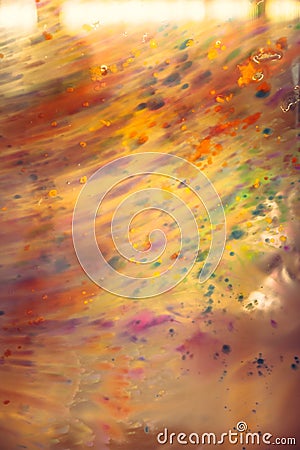 Abstract colorful splashes painting art creative pattern with gradient bright colors yellow orange pink green Stock Photo