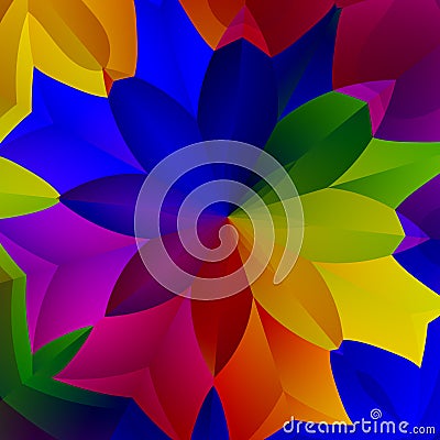 Abstract Colorful Spring Flower Plant Art Cartoon Illustration