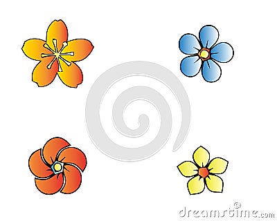 Abstract colorful spring flowers vector illustration background Vector Illustration