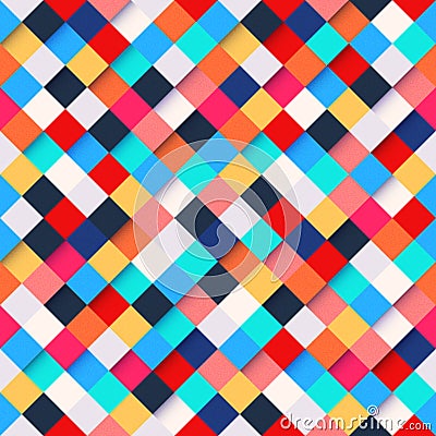 Abstract colorful square pattern background Stock Photo