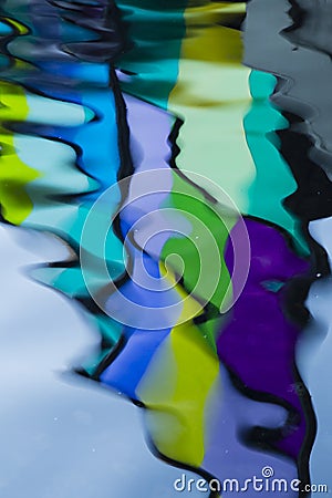 Abstract Colorful Stained Glass on Water Stock Photo