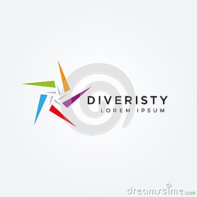 Abstract Colorful Star Diversity Logo Sign Symbol Icon Stock Photo