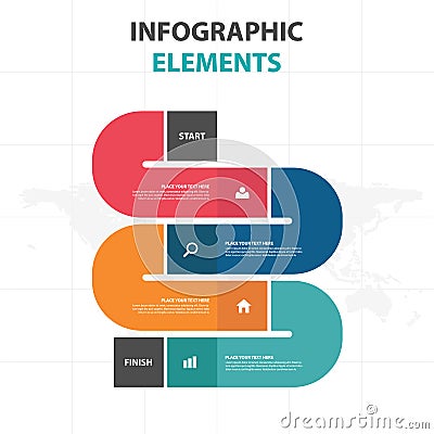 Abstract colorful step business Infographics elements, presentation template flat design vector illustration for web design market Vector Illustration