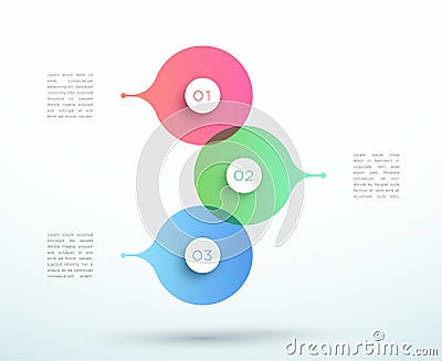 Abstract Vector 3d Stacked 3 Step Circle Infographic Vector Illustration