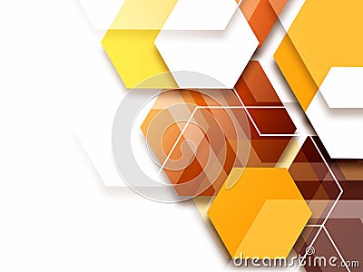 Abstract colorful technical background with hexagon Stock Photo
