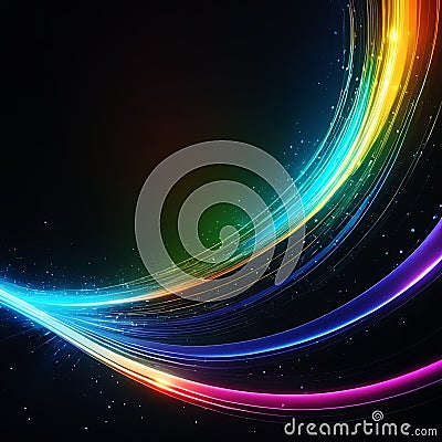 Abstract colorful technology background, generative ai Cartoon Illustration