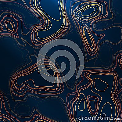 Abstract colorful topographic background with colored liquid wavy lines. Vector Illustration