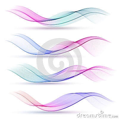 Abstract colorful transparent wave Vector Illustration