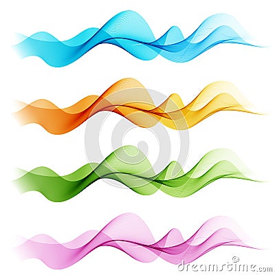 Abstract colorful transparent wave Vector Illustration