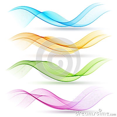 Abstract colorful transparent wave Vector Illustration