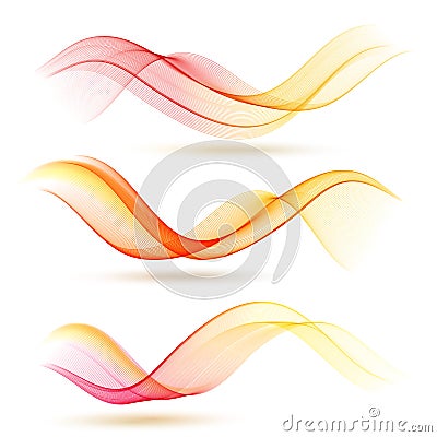 Abstract colorful transparent wave Vector Illustration