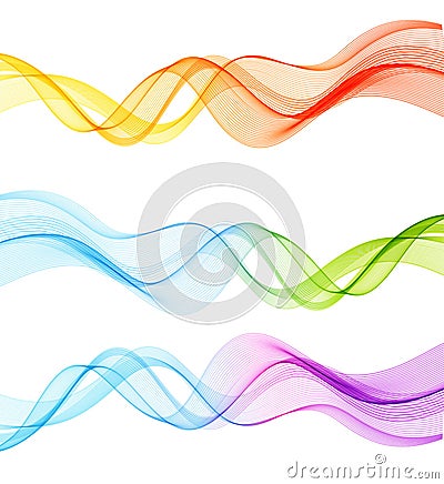 Abstract colorful transparent wave Vector Illustration