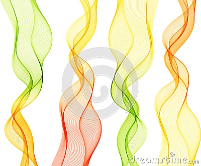 Abstract colorful transparent wave Vector Illustration