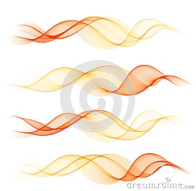 Abstract colorful transparent wave Vector Illustration