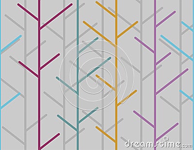 Abstract colorful trees pattern seamless. background vector illustration Vector Illustration