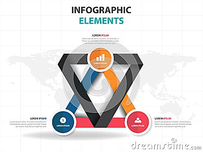 Abstract colorful triangle business Infographics elements, presentation template flat design vector illustration for web design Vector Illustration